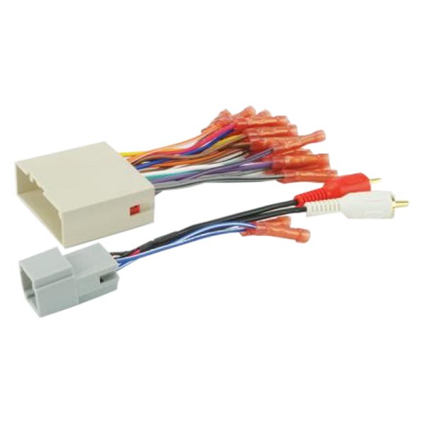 Left rear speaker positive wire (+), gray/light blue ; Scosche Ford F 250 2008 Aftermarket Radio Wiring Harness With Oem Plug