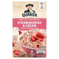 Quaker instant oatmeal fruit & cream, strawberries & cream flavor, 8.4
