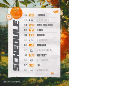 2026 Tennessee Football Schedule Dates Announced Com 