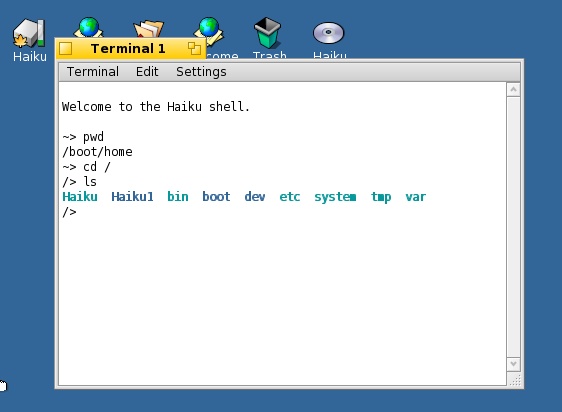 Haiku Bash Shell
