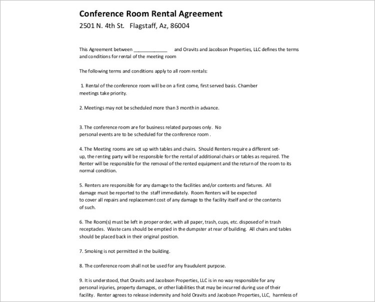 16 room rental agreement template free word doc pdf formats