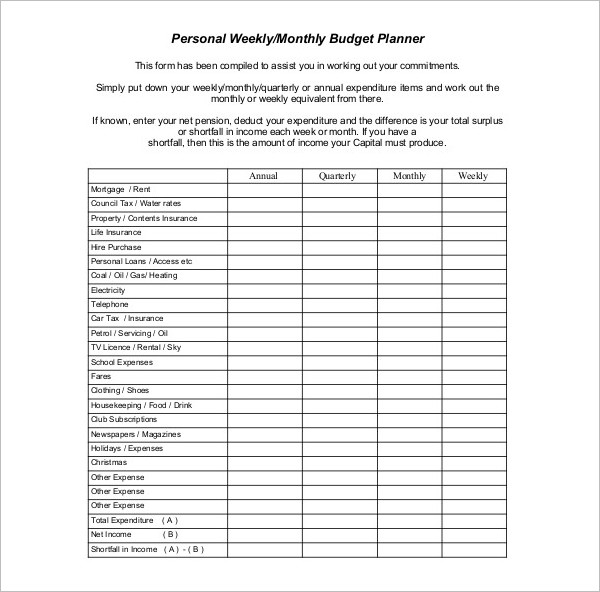 53 budget planner templates free word pdf excel formats