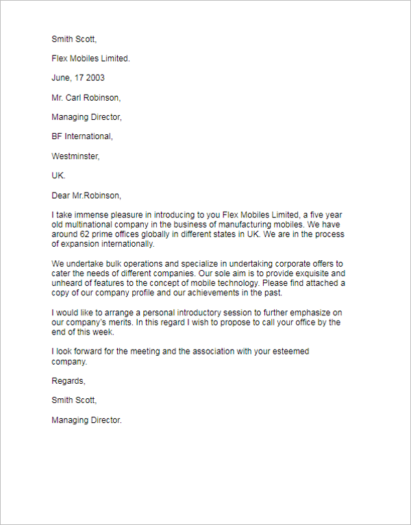 41 Introduction Letter Templates Free Samples Examples