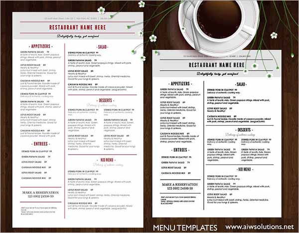 35 Free Menu Templates Pdf Word Documents Download