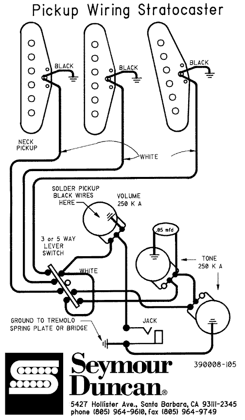 Schema De Montage Cablage Pour Guitare Fender Stratocaster