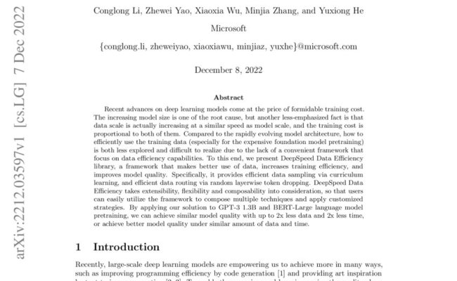 DeepSpeed Data Efficiency: Improving Deep Learning Model Quality And Training Efficiency Via ...