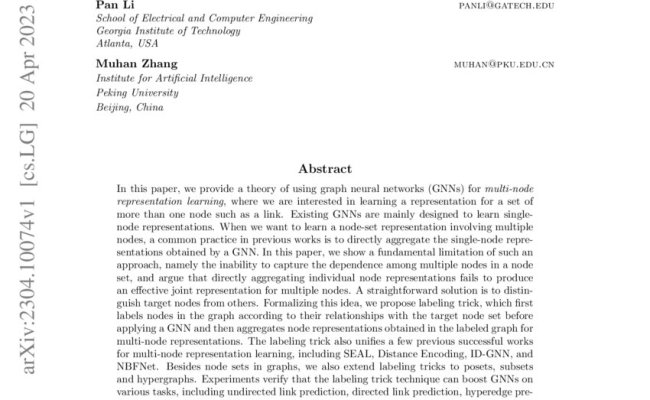 Improving Graph Neural Networks On Multi-node Tasks With Labeling Tricks | DeepAI