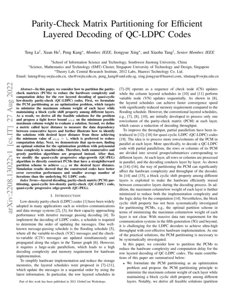 Pdf Sequential Message Passing Decoding Of Ldpc Codes By Partitioning Check Nodes - Mobile Ocean Arts for Desktop