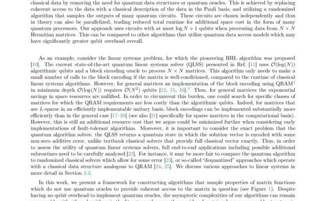 Qubit-Efficient Randomized Quantum Algorithms For Linear Algebra | DeepAI
