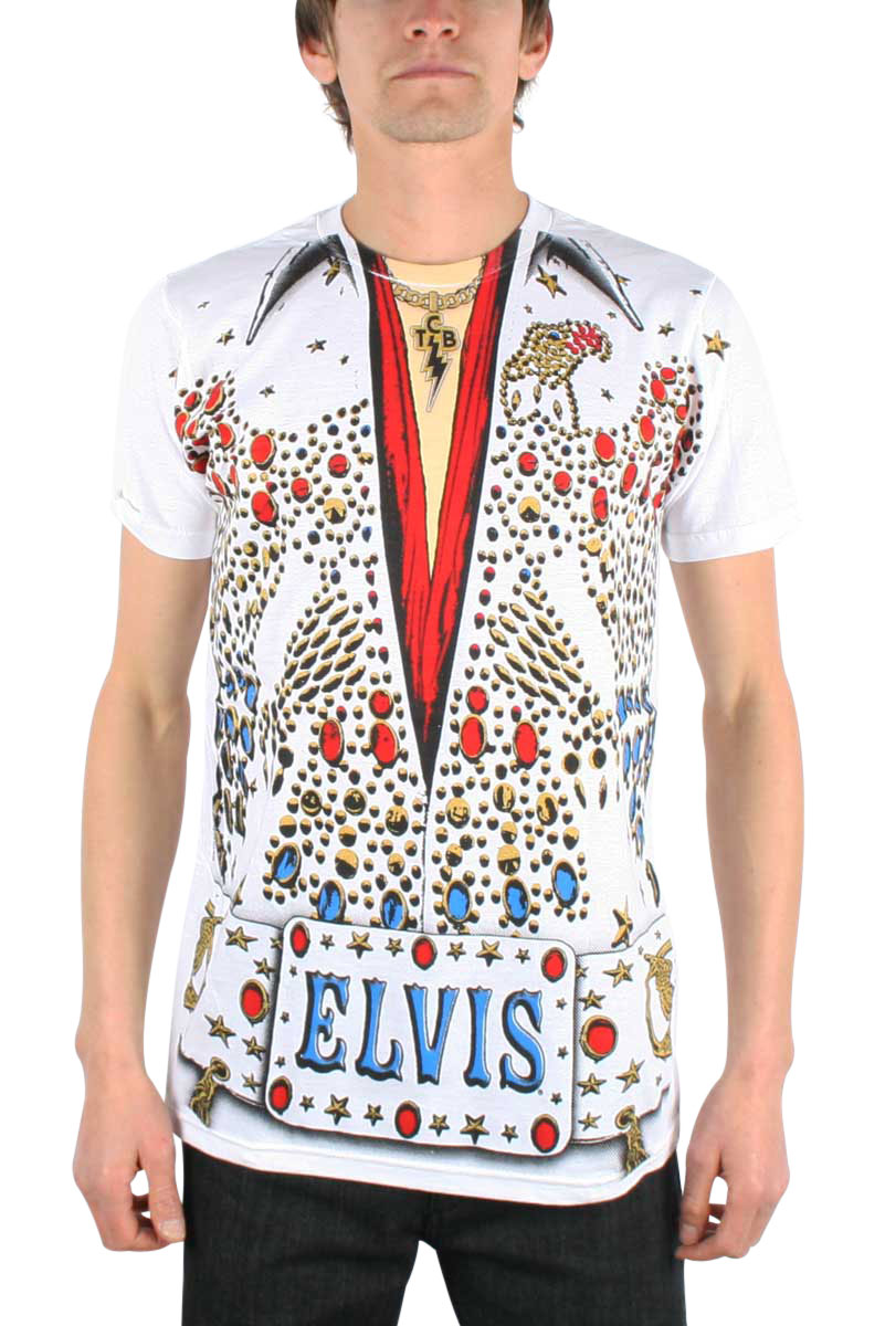Elvis Presley Style Clothing - Elvis Presley - Eagle Jumpsuit Big Print Subway S/S T ...