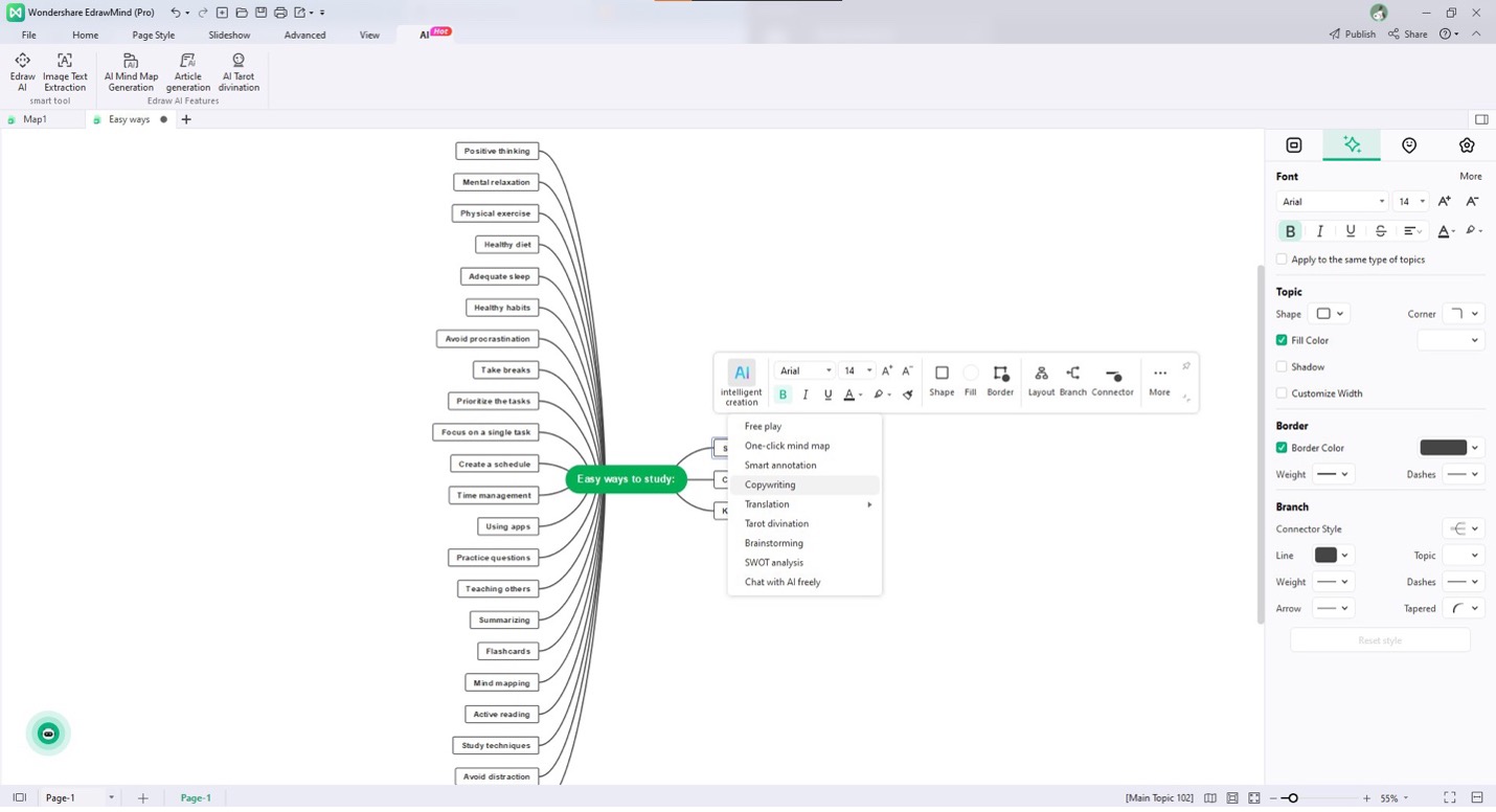 Top 5 AI Mind Map Generators Free In 2026 EdrawMind Edrawmind Mind Map Step 4 