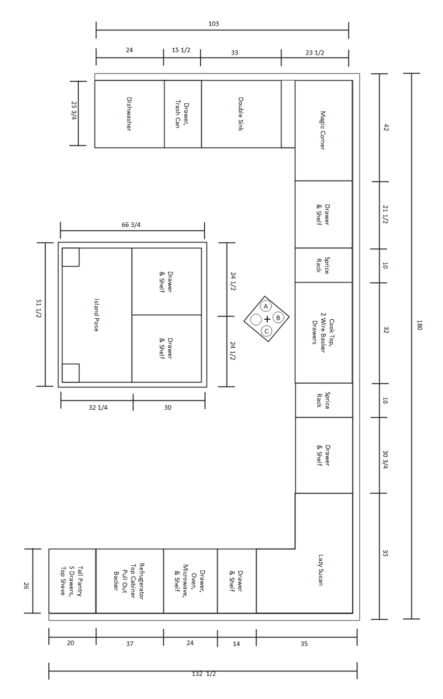 Free printable kitchen layout