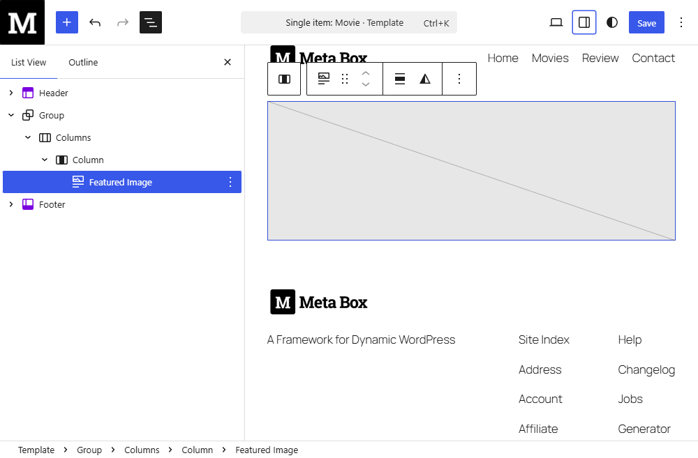Display featured images for the post