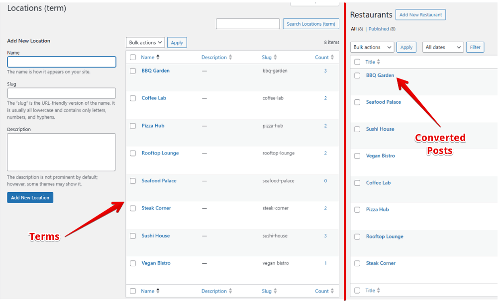 Sync Terms to Posts