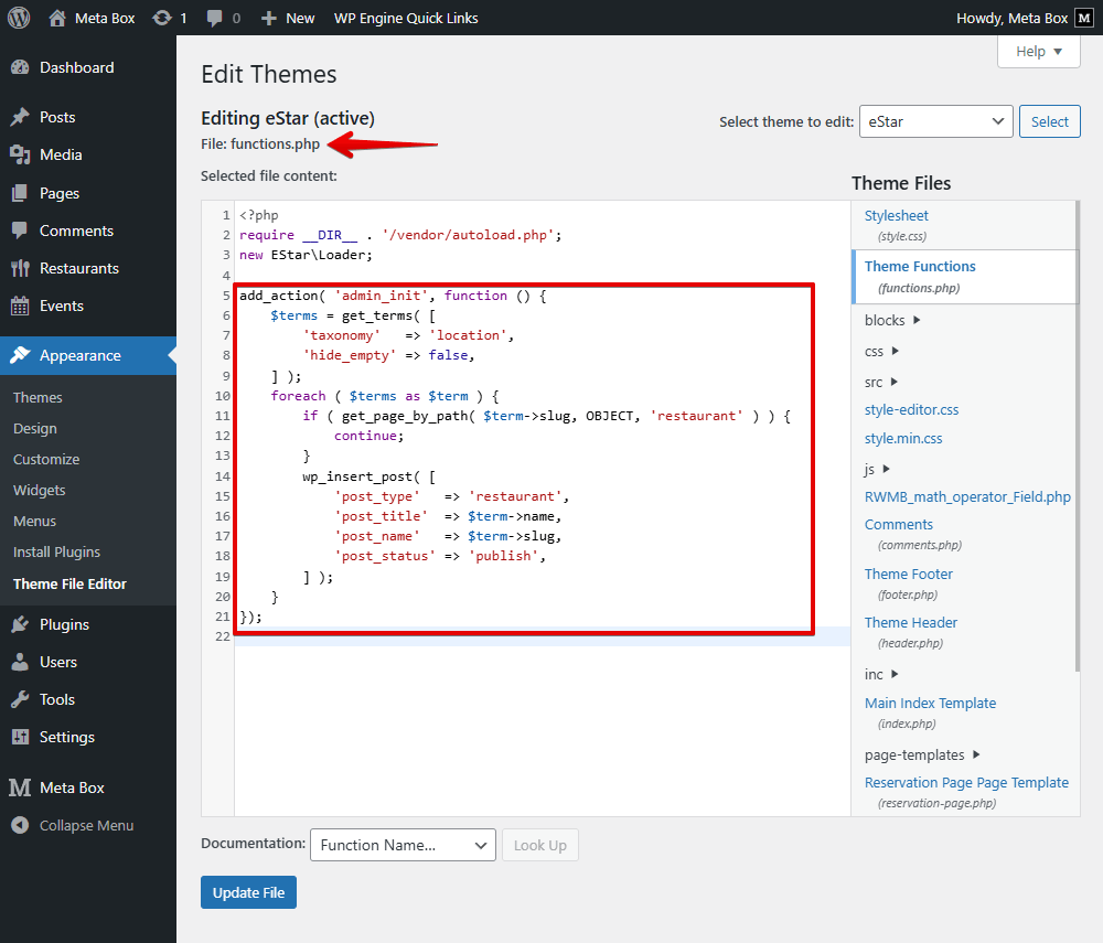 Add code to sync terms to posts