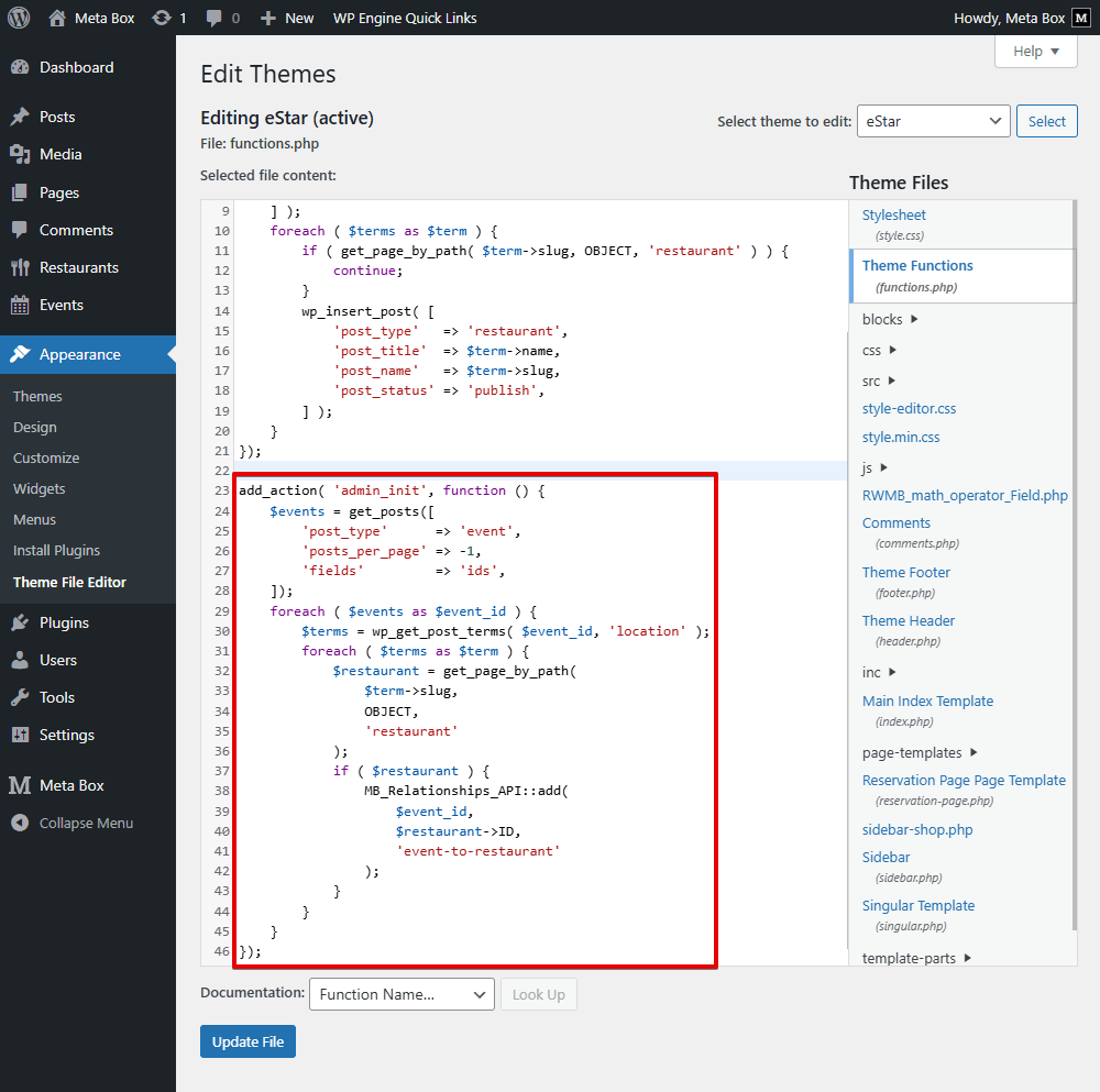 Add code to transform relationship
