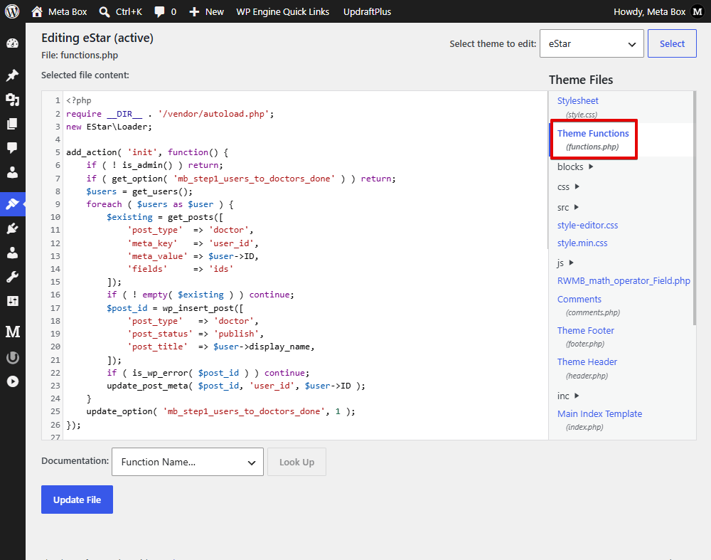 Code for converting users to posts