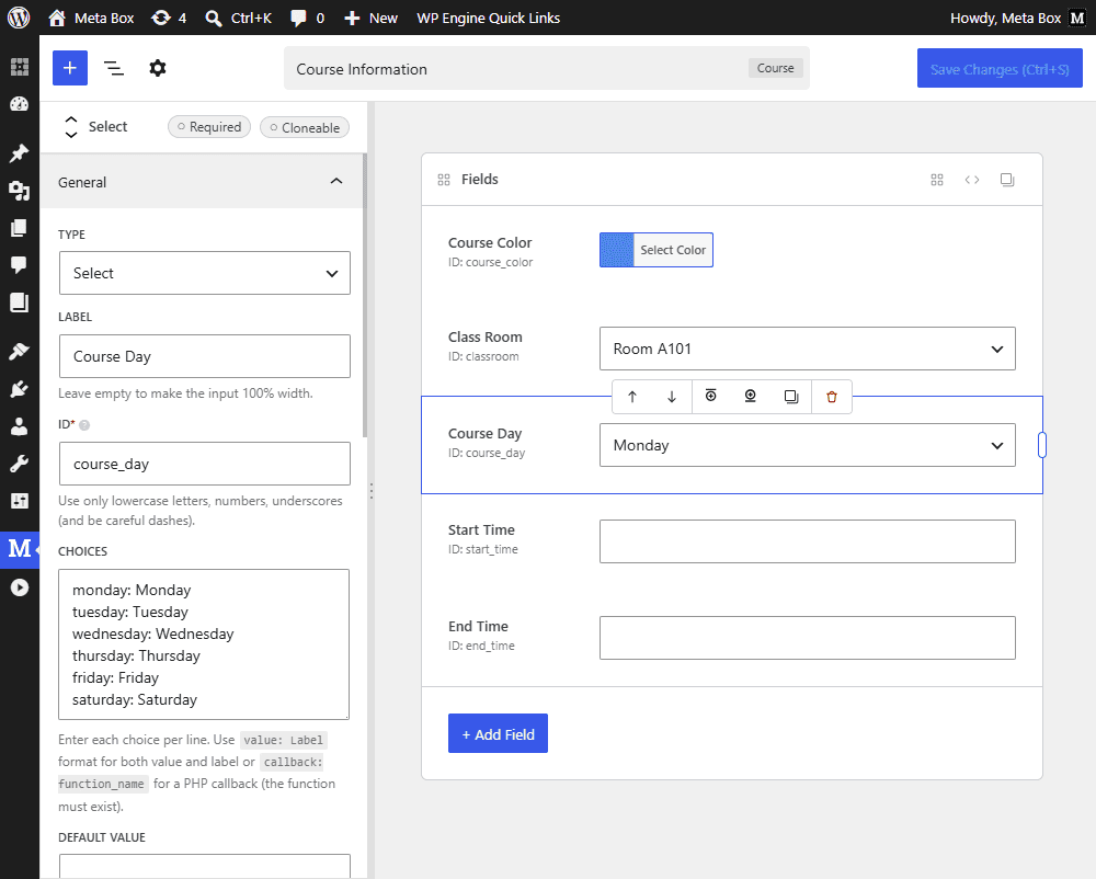 Custom fields