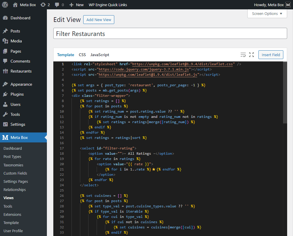 Now, it’s time to create filters for restaurants on the map