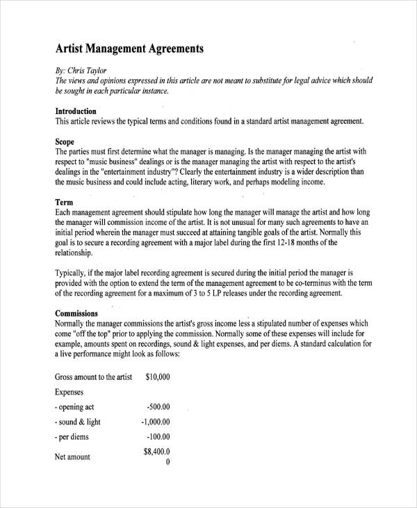 64 Management Agreement Examples In Pdf Google Docs Ms Word Pages Examples