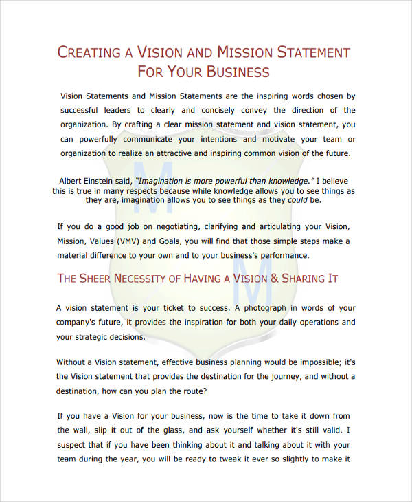 Free 9 Business Statement Examples Samples In Pdf Examples