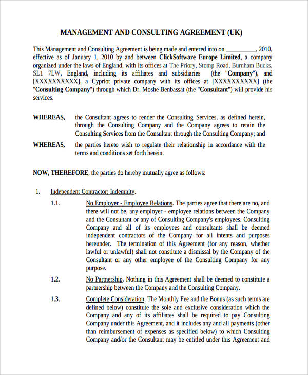 64 Management Agreement Examples In Pdf Google Docs Ms Word Pages Examples