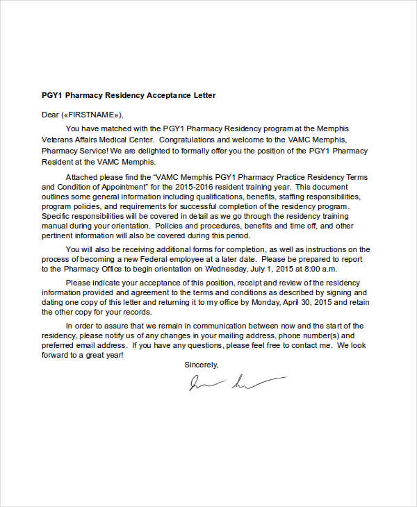 67 Acceptance Letter Examples Word Apple Pages Google Docs Examples