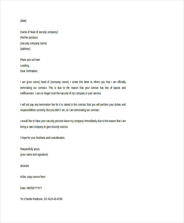 60 Termination Letter Examples In Pdf Ms Word Google Docs Pages Examples