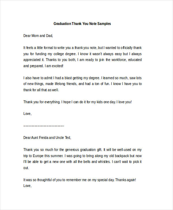 Free 42 Thank You Note Examples In Pdf Doc Examples