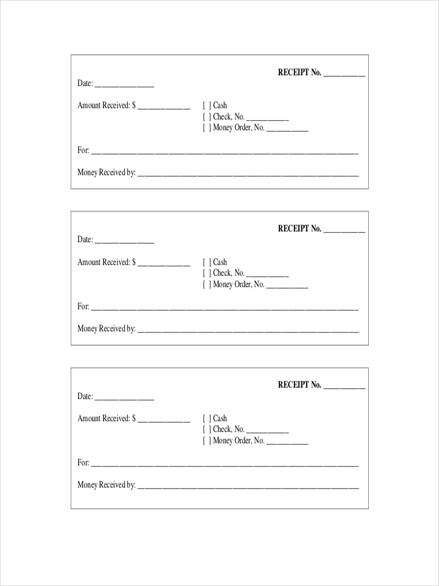 Printable Blank Receipt