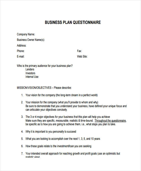 Free 37 Questionnaire Templates Examples In Pdf Examples