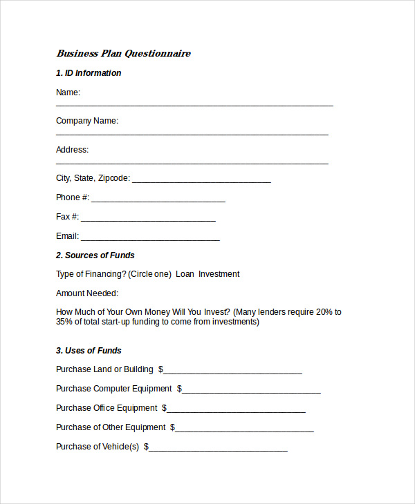 Free 33 Questionnaire Examples In Doc Examples
