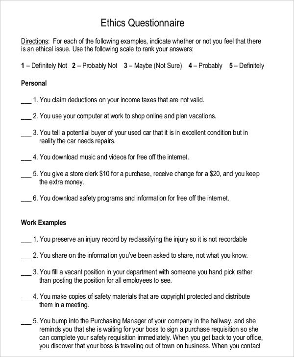 Free 5 Business Questionnaire Examples Samples In Pdf Examples