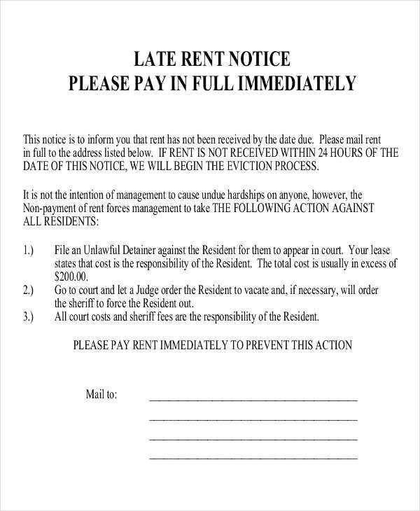 late rent notice