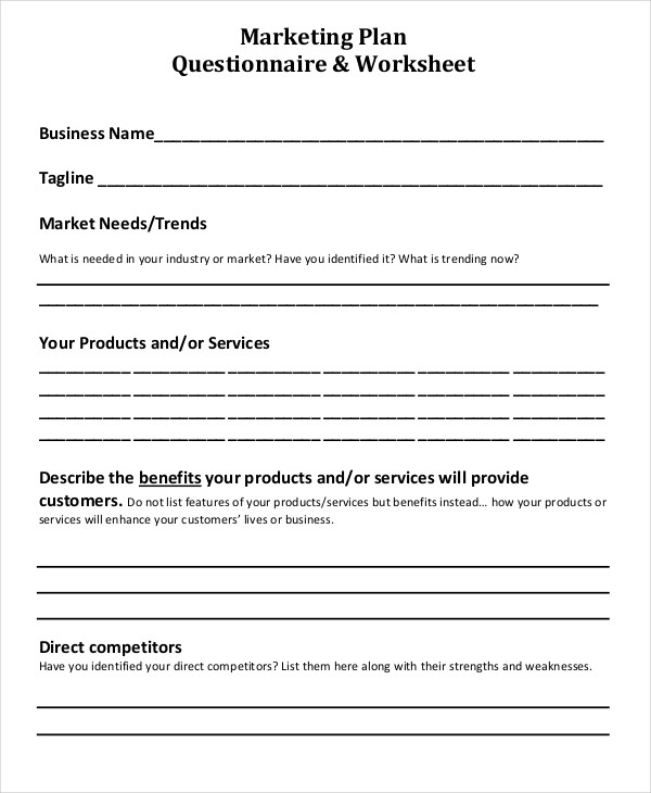Free 6 Marketing Research Questionnaire Examples Samples In Pdf Examples