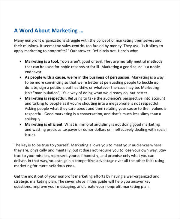 Free 8 Nonprofit Plan Examples Samples In Pdf Google Docs Word Pages Examples