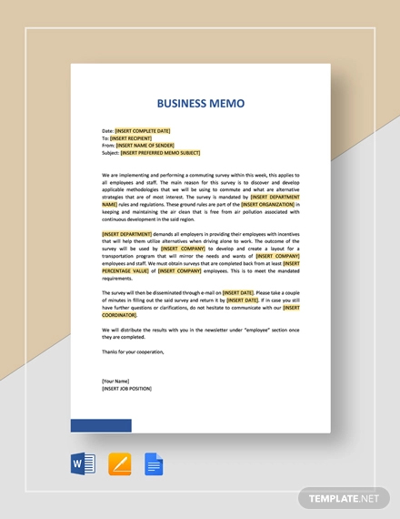 Free 24 Business Memo Examples Samples In Pdf Doc Pages Google Docs Examples