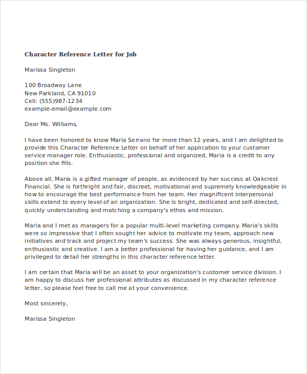 46 Reference Letter Examples Samples Pdf Doc Examples