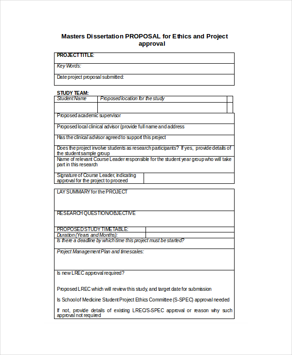 Free 7 Dissertation Proposal Examples Samples In Pdf Google Docs Pages Doc Examples