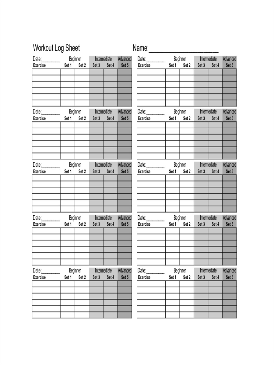 Workout sheet