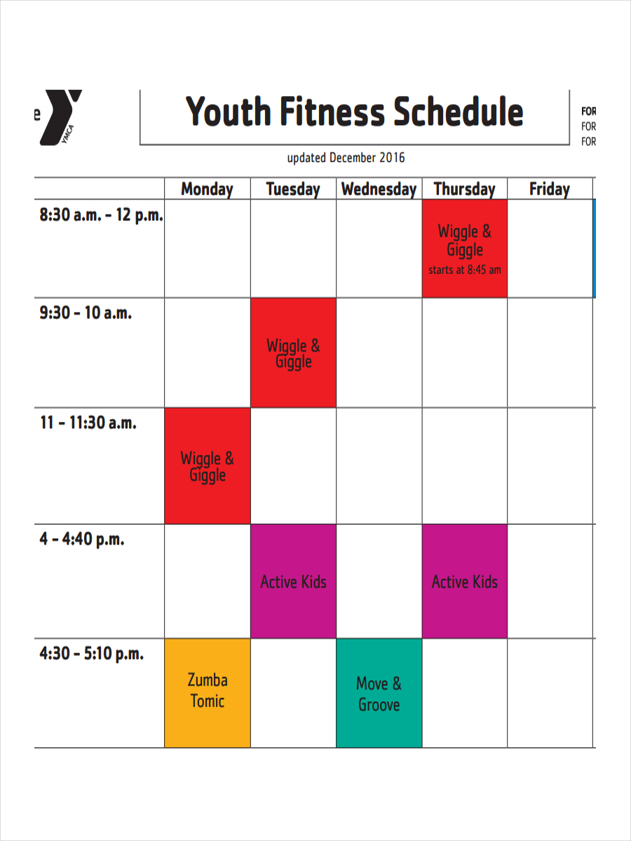 Workout Calendar Excel