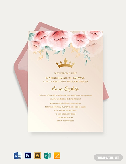 photo Printable Royal Princess Invitation Template princess party invitation designs