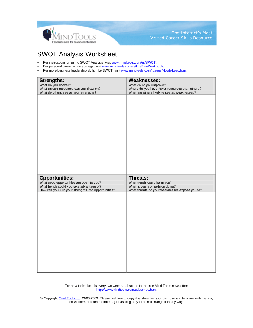14+ swot analysis worksheet examples