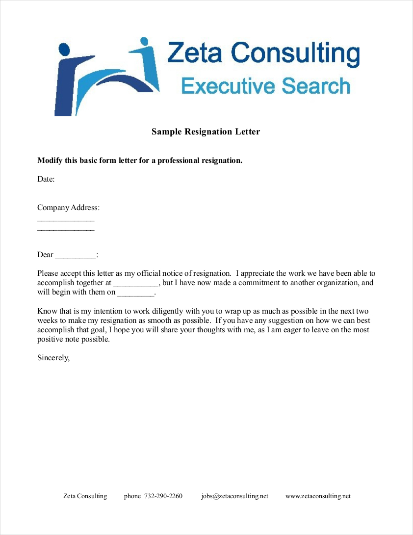 9 Official Resignation Letter Examples Pdf Examples