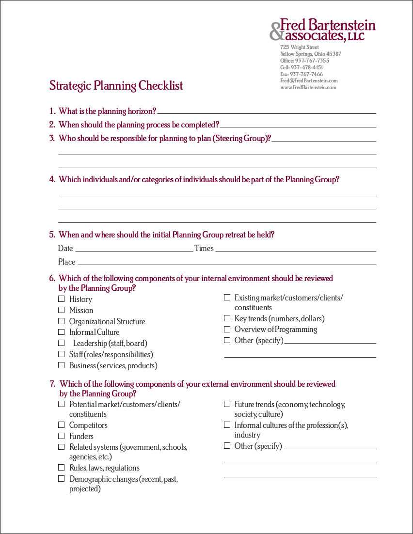 11 Strategic Planning Checklist Examples In Pdf Ms Word Pages Google Docs Examples