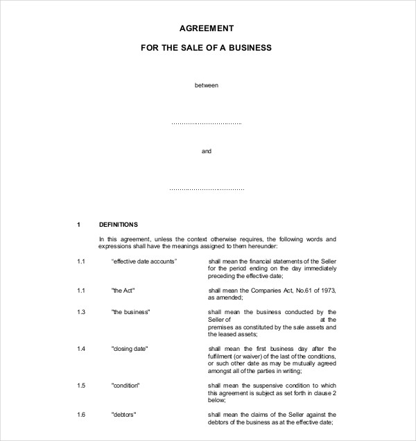 7 Business Sale Agreement Examples Pdf Doc Examples