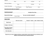 Employment Application Free Printable