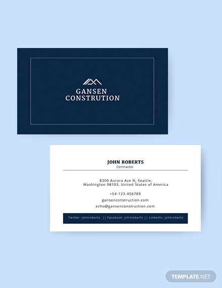 20 Construction Business Card Designs And Examples Psd Ai Examples