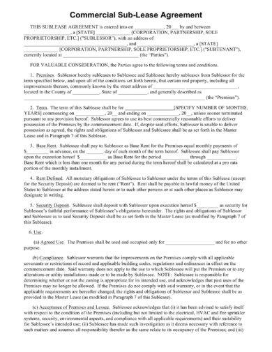 14 Sublease Agreement Examples Pdf Doc Examples