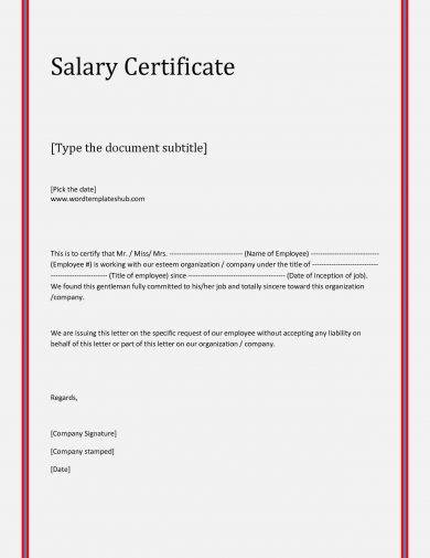 8 Salary Verification Letter Examples Pdf Examples